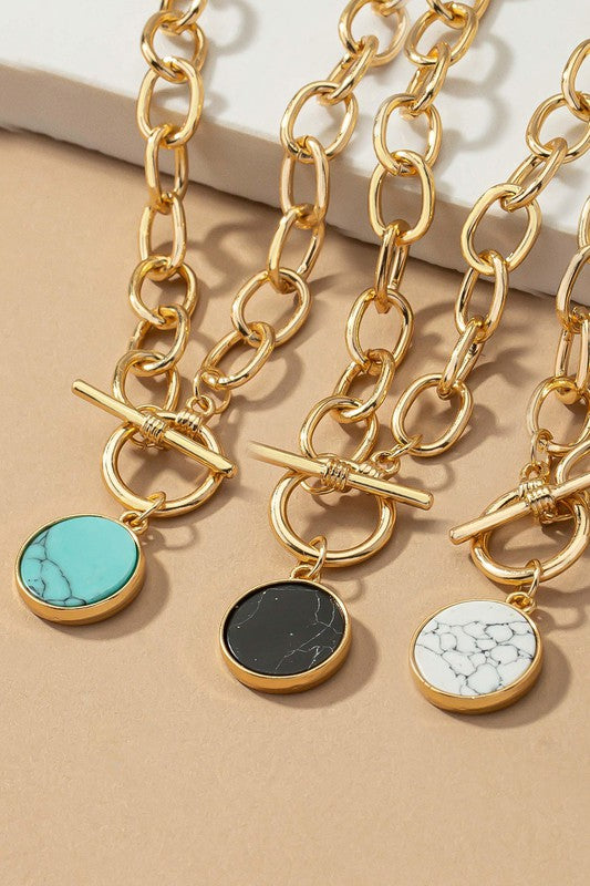 Life's Too Short Toggle Stone Necklace