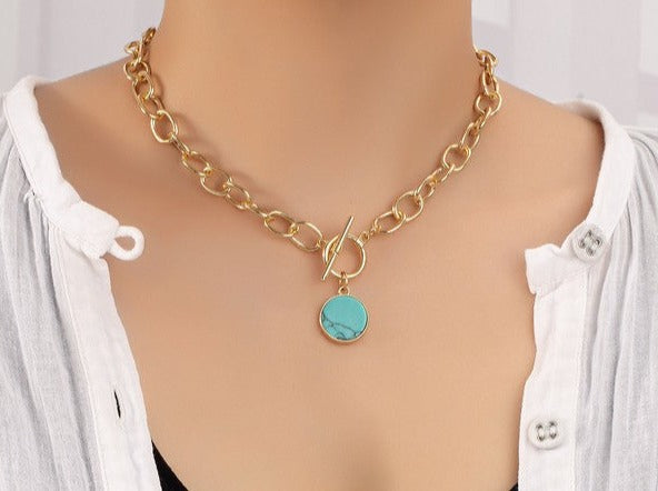 Life's Too Short Toggle Stone Necklace