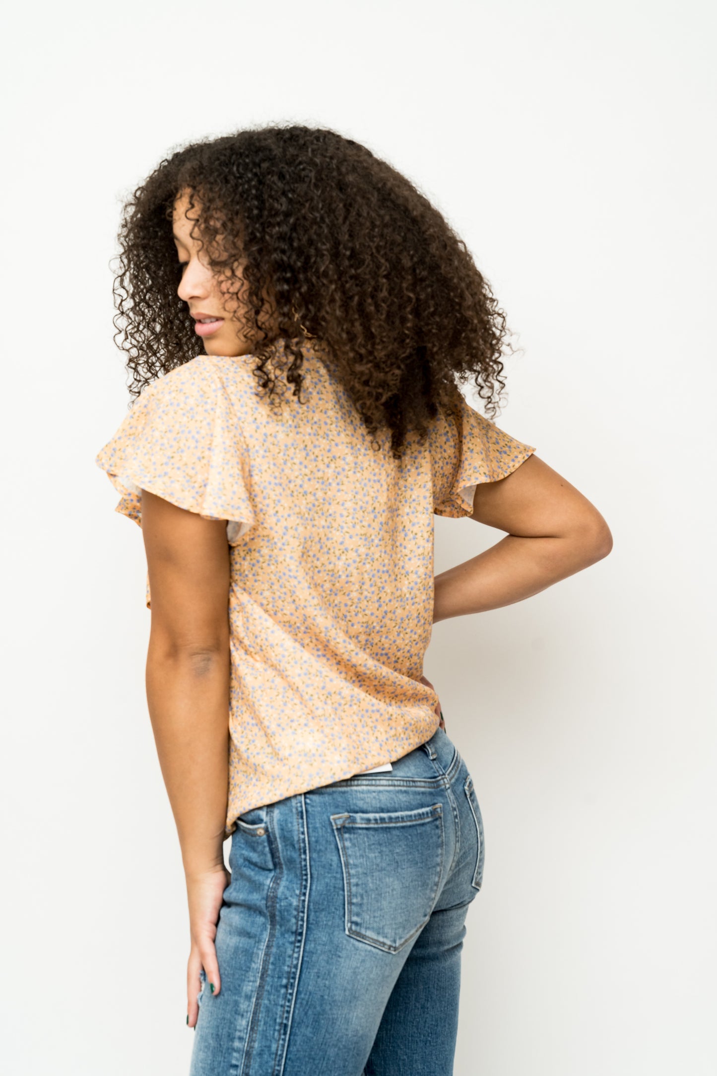 New Blossoms Ruffle Sleeve Top