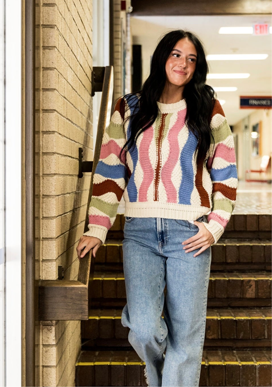 Evie Multicolored Knit Sweater