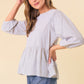 Aria Pin Striped Babydoll Blouse