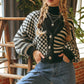 Blank Space Checkered + Striped Cardigan