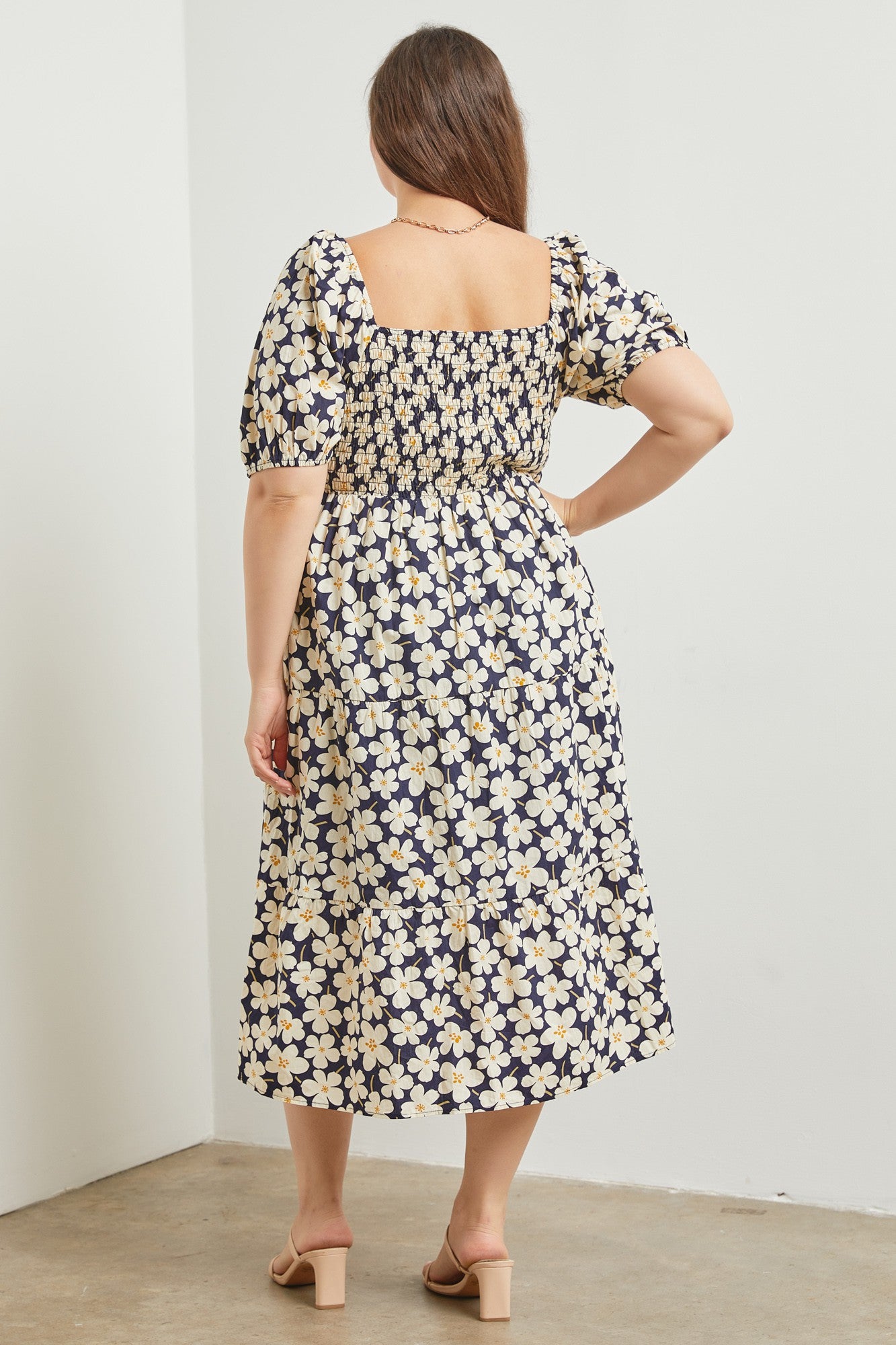 FLORAL FOREVER PUFF SLEVE MAXI DRESS