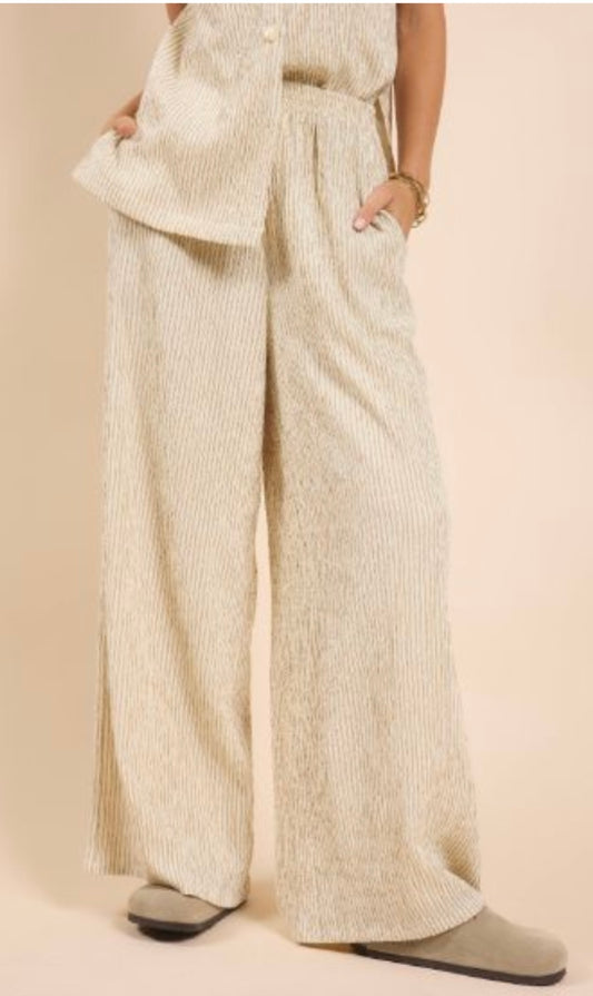 In The Clouds Stripped Wide Leg Pants