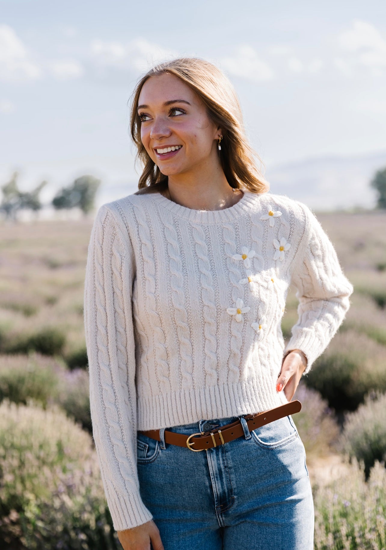 Lulu Embroidered Daisy Sweater