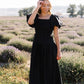Everly Solid Puff Sleeve Maxi Dress