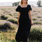 Everly Solid Puff Sleeve Maxi Dress
