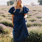 Everly Solid Puff Sleeve Maxi Dress