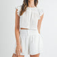 Josie Button Down Eyelet Short Set