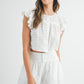 Josie Button Down Eyelet Short Set