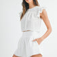 Josie Button Down Eyelet Short Set