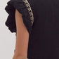 Lena Ruffle Sleeve Embroidered Vest