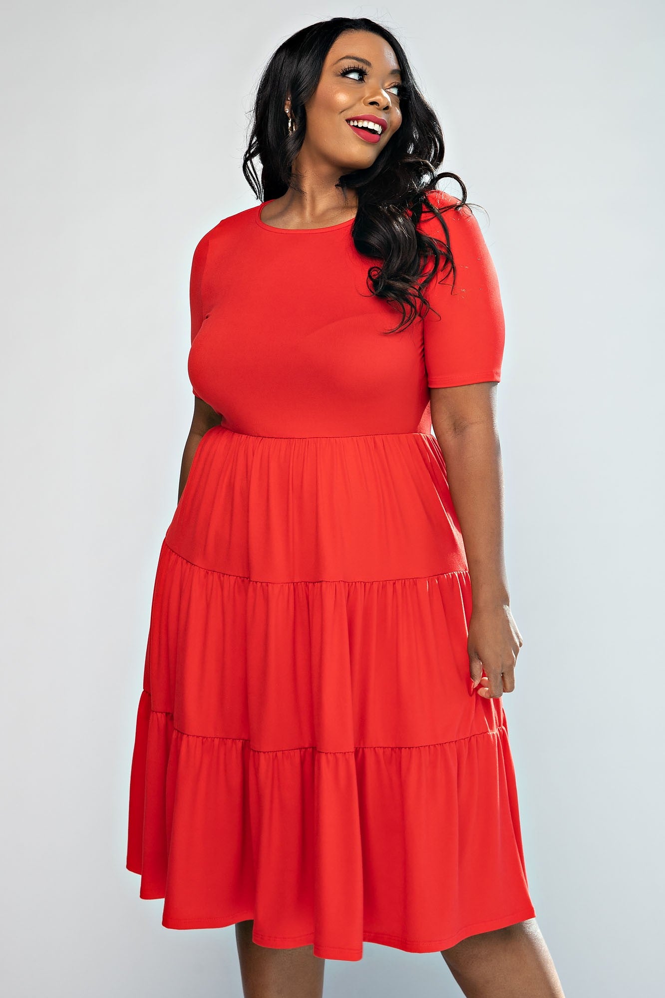 Caitlyn Tiered Midi Dress