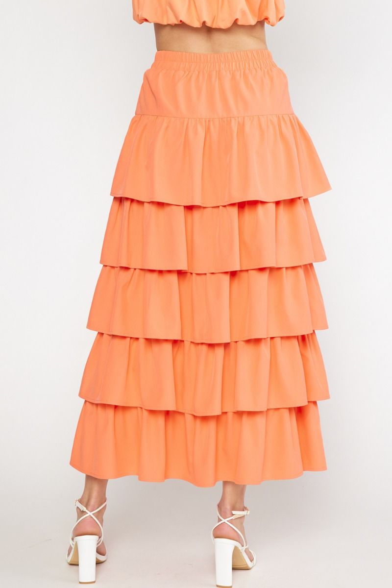 All Ruffled Up Tiered Maxi Skirt