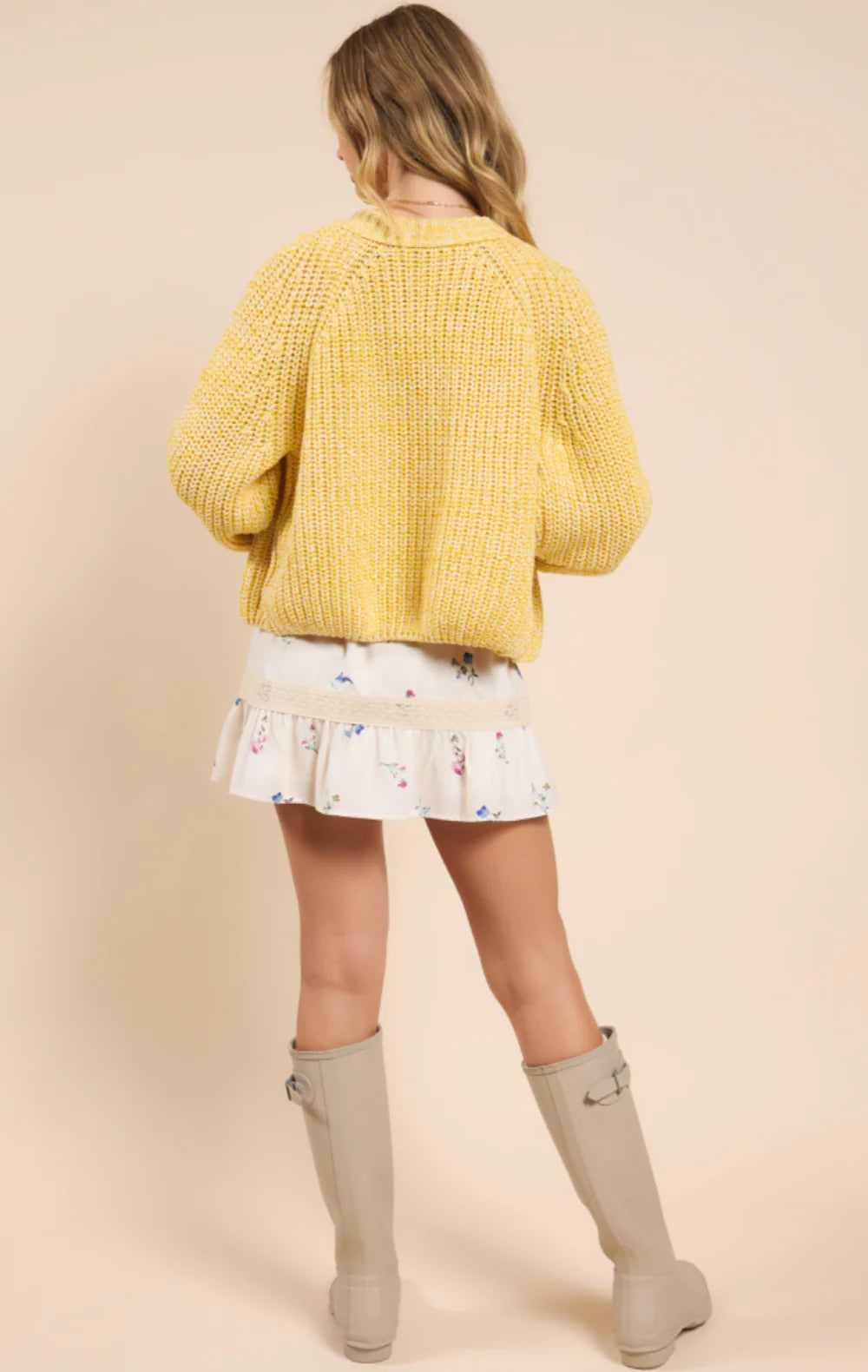 Hello Sunshine Half Buttoned Cardigan