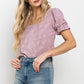 Sweet One Textured Ruffle Sleeve Blouse