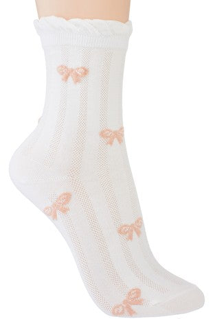 Bow Ruffle Cuff Socks