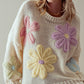 Daisy Floral Oversized Knit Sweater