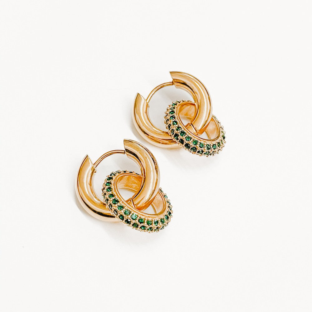 Emerald City Gold Hoop Earrings