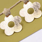 Double Flat Flower Etched Earrings