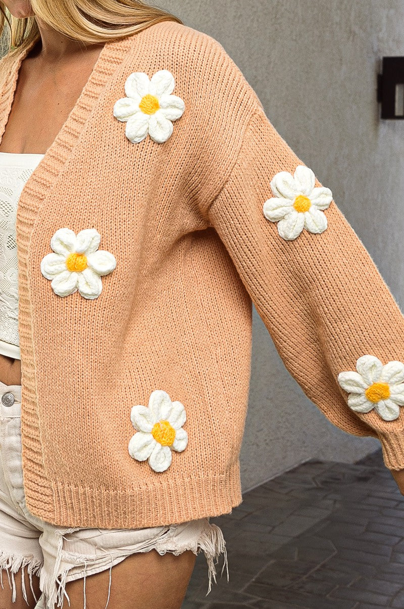 Happy Daisy Crochet Flower Cardigan