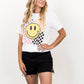 Retro Smiley Checkered Graphic Tee