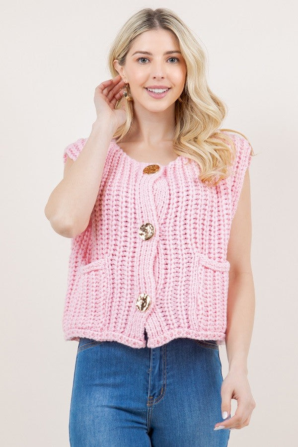 Love Letters Chunky Knit Sweater Vest