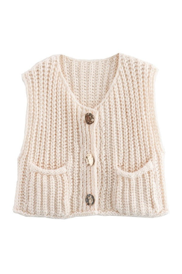 Love Letters Chunky Knit Sweater Vest