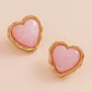 Puff Heart Gold Earrings