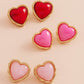 Puff Heart Gold Earrings