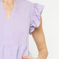 Rachel Ruffle Sleeve Tiered Midi Dress