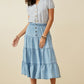 Lucy Tencel Tiered Denim Skirt