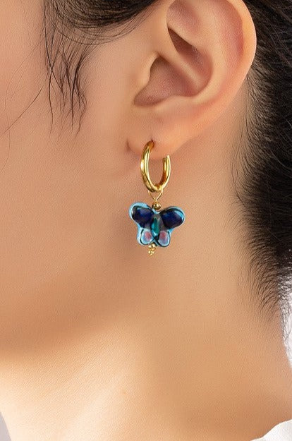 Beautiful Butterfly Hoop Earrings