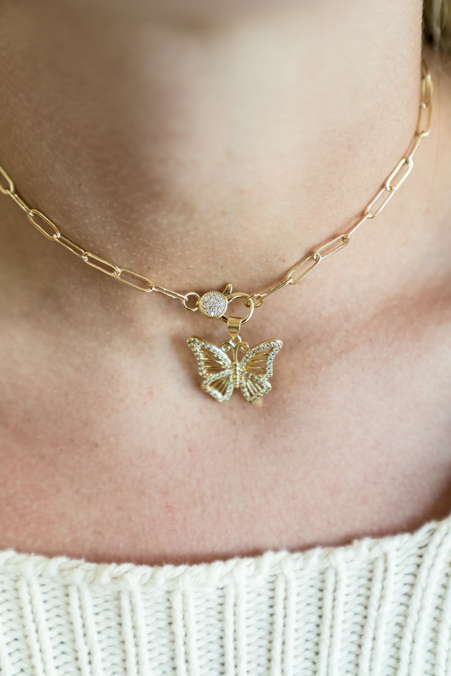 Butterfly Clasp Necklace