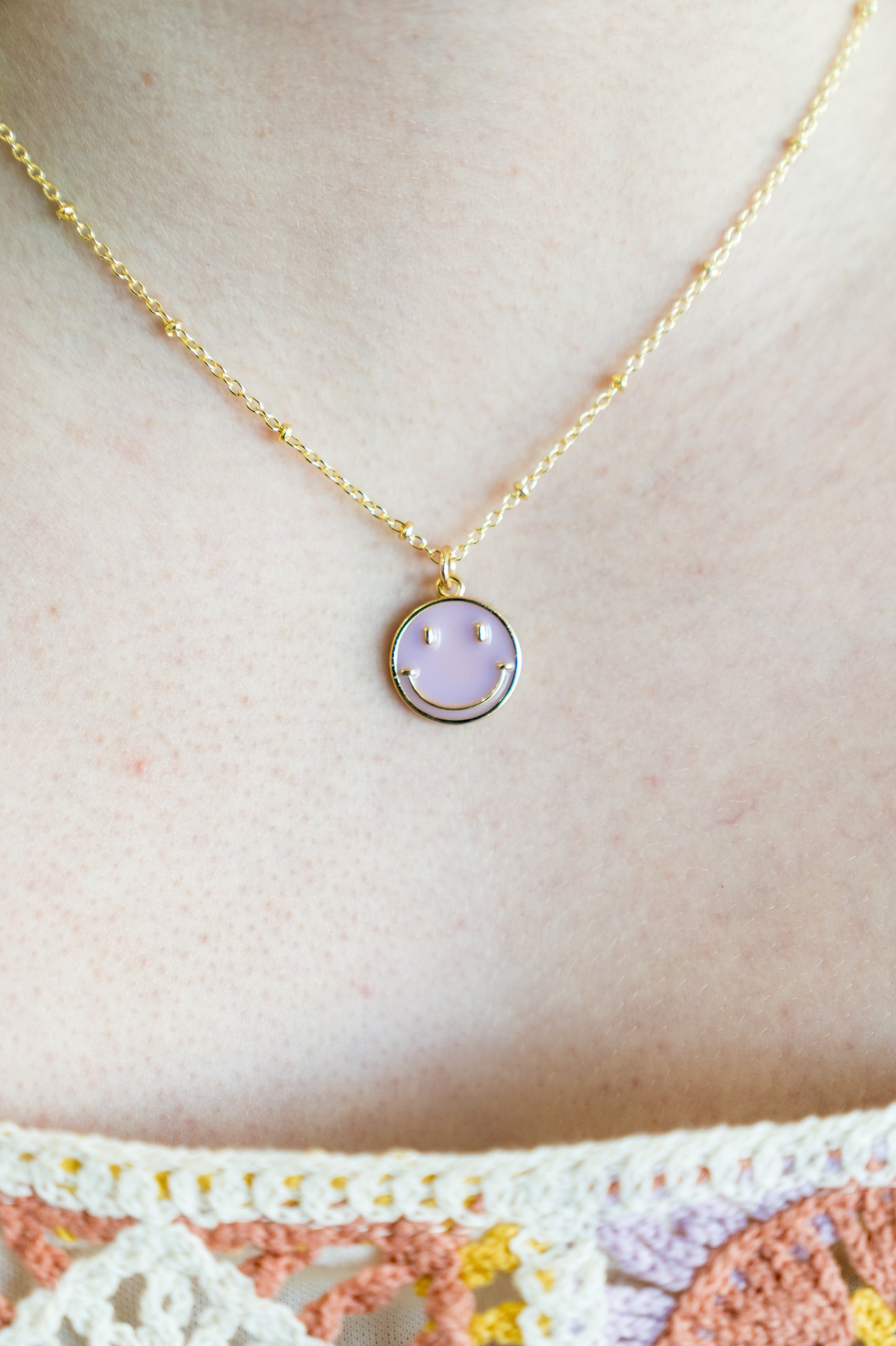 Smiles All Around Necklace (Dainty Ball Chain)