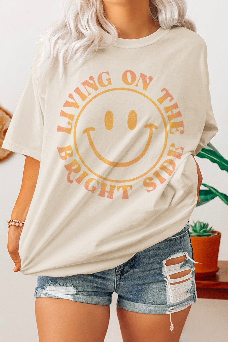 LIVING ON THE BRIGHT SIDE GRAPHIC TEE