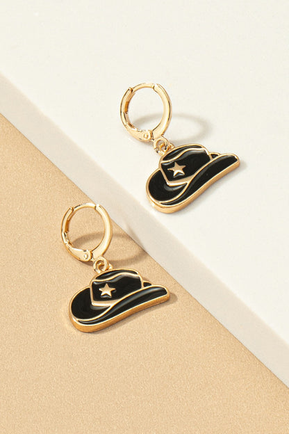 COWBOY HAT DROP EARRINGS