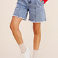 OUT FOR ADVENTURE A-LINE DENIM SHORTS