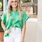 Good Luck Charm Short Sleeve Button-Up Top