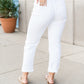 Showstopper High Rise White Slim Straight Leg Pant