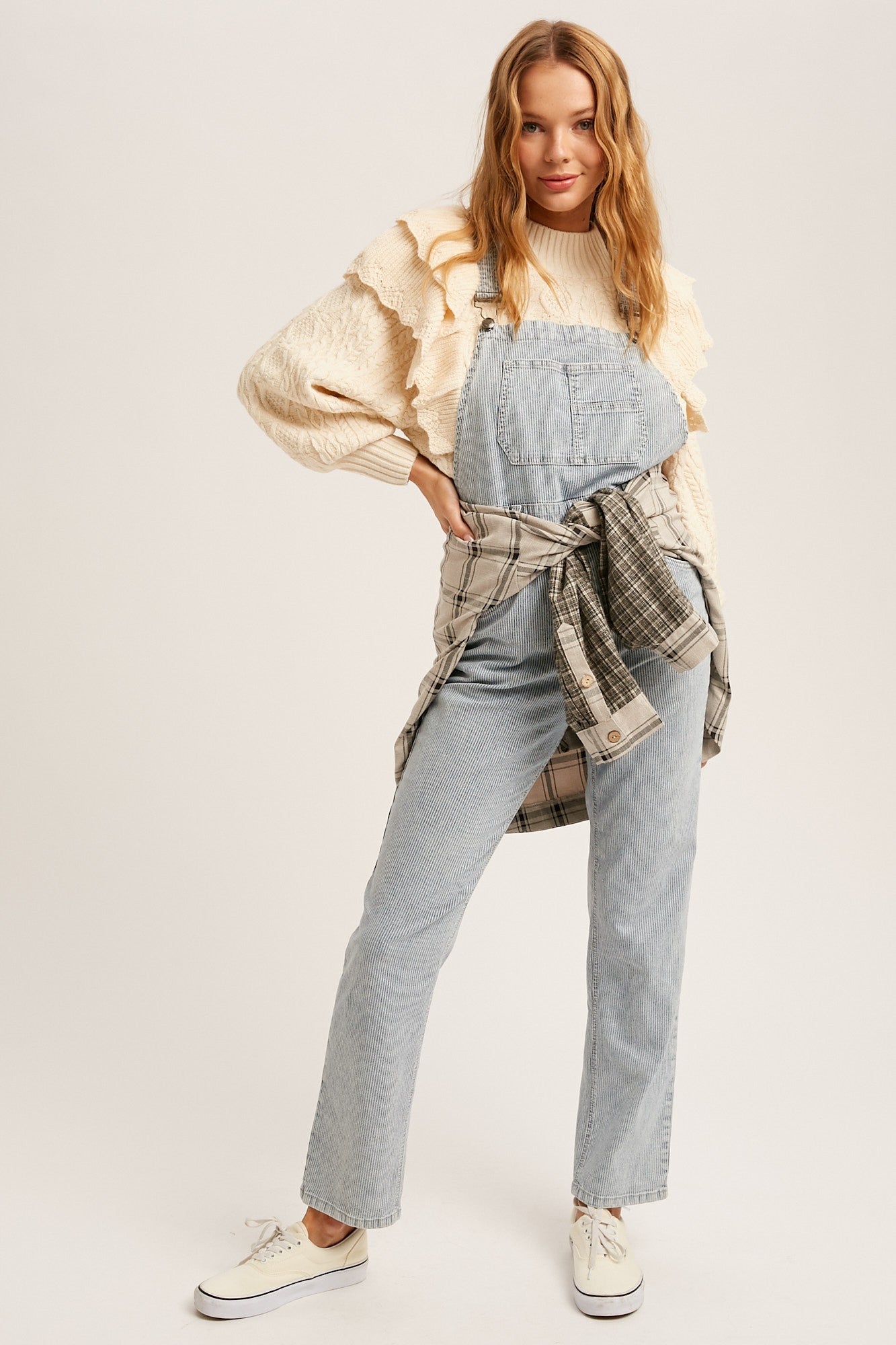 EVERYDAY VIBES SOFT STRETCHED DENIM OVERALLS