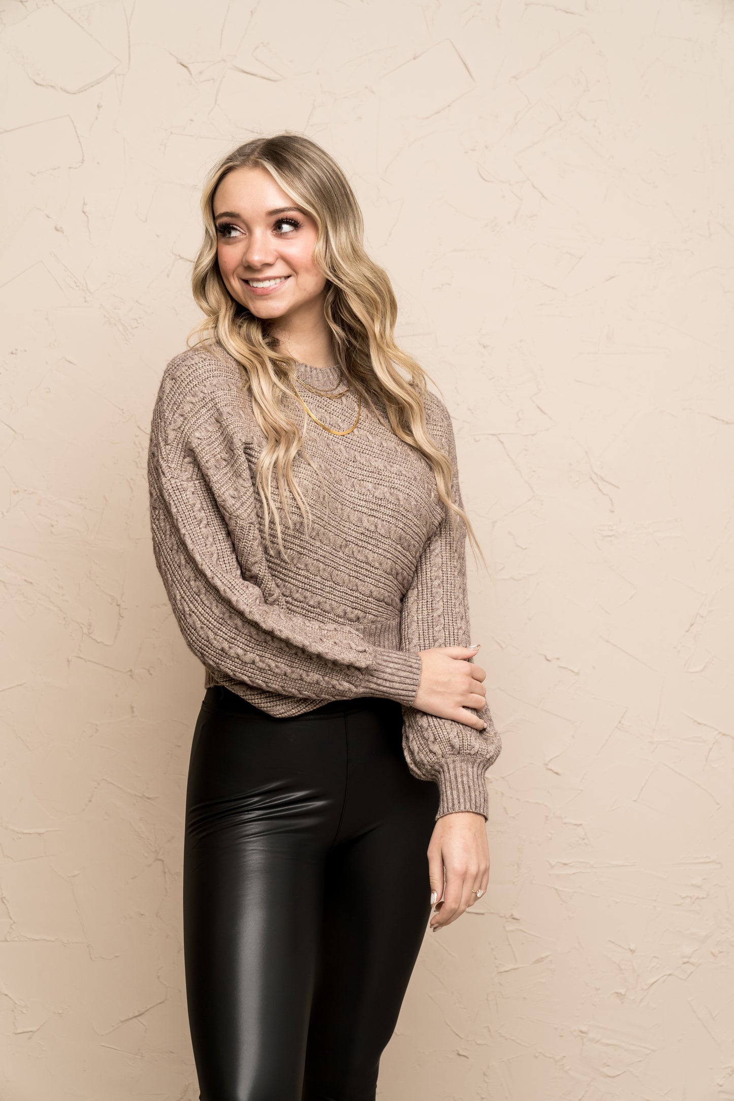 ALONG THE VINES CABLE KNIT SWEATER