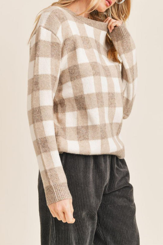 ALL THE RAGE  PLAID SWEATER