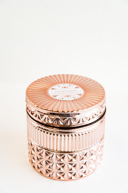 Gilded Muse Pink Grapefruit Rose Gold Candle