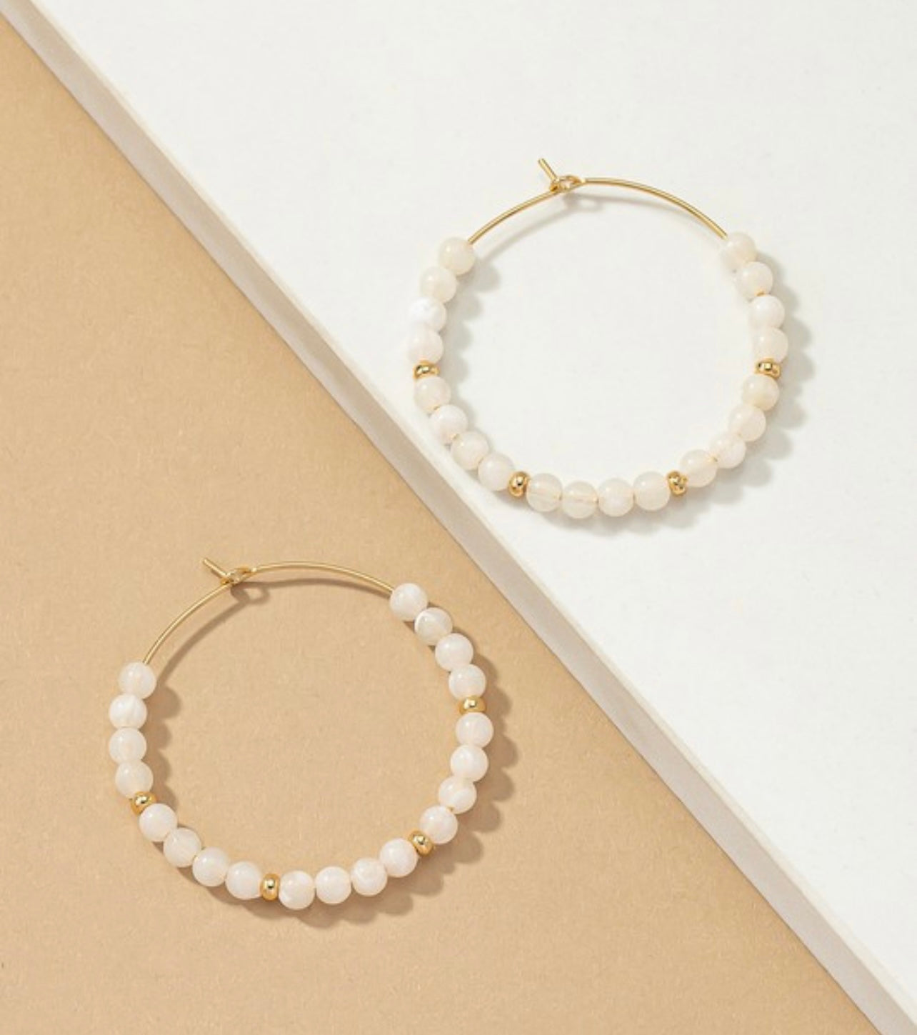 Precious Stone Hoop Earrings