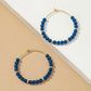 Precious Stone Hoop Earrings