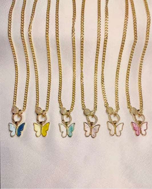 Butterfly Cuban Chain Necklaces