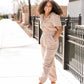 Ruffled Neck Linen Jumpsuit