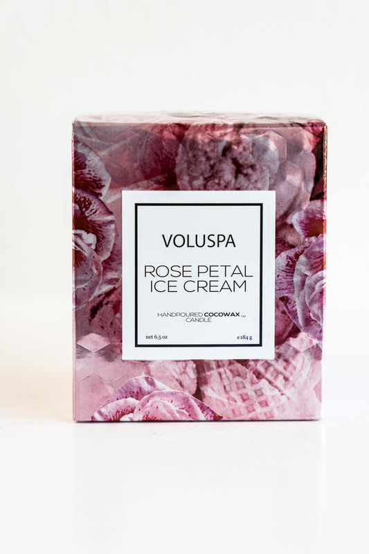 Voluspa Rose Petal Ice Cream Candle